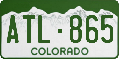 CO license plate ATL865