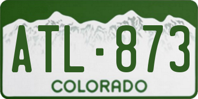 CO license plate ATL873