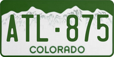 CO license plate ATL875