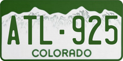 CO license plate ATL925