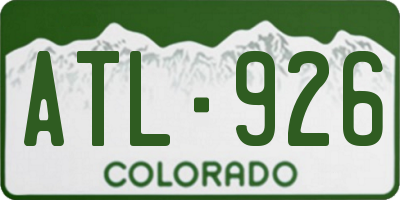 CO license plate ATL926