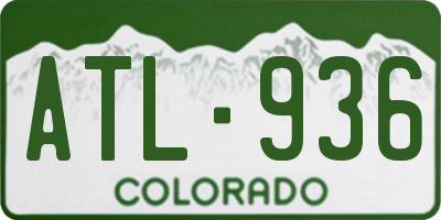 CO license plate ATL936