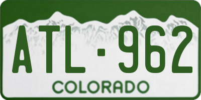 CO license plate ATL962
