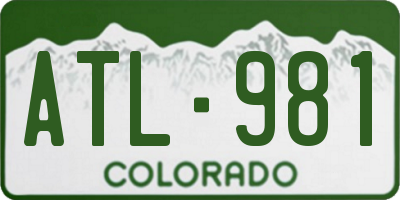 CO license plate ATL981