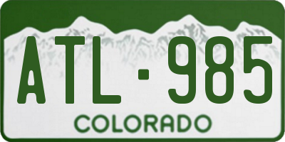 CO license plate ATL985