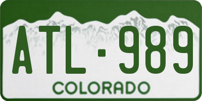 CO license plate ATL989