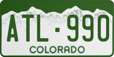 CO license plate ATL990