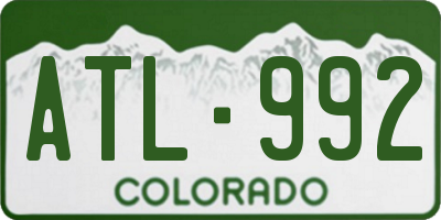 CO license plate ATL992