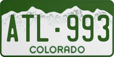 CO license plate ATL993