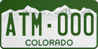 CO license plate ATM000