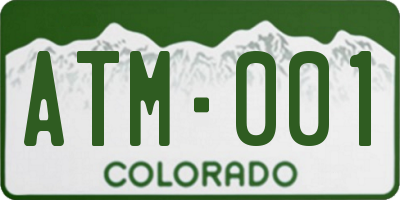 CO license plate ATM001