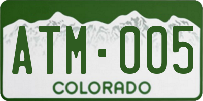 CO license plate ATM005