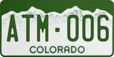 CO license plate ATM006