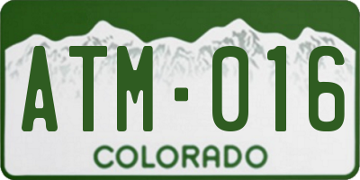 CO license plate ATM016