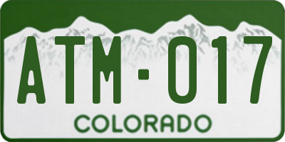 CO license plate ATM017