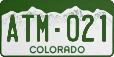 CO license plate ATM021