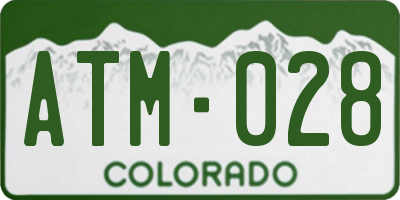 CO license plate ATM028