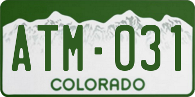 CO license plate ATM031
