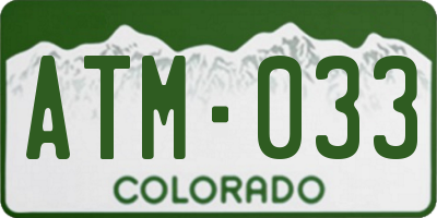 CO license plate ATM033