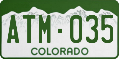 CO license plate ATM035