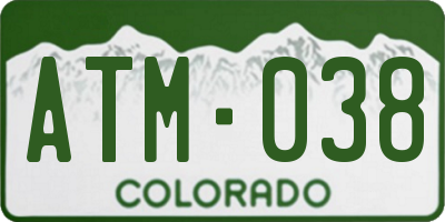 CO license plate ATM038