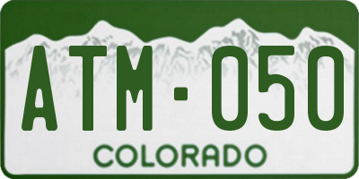 CO license plate ATM050