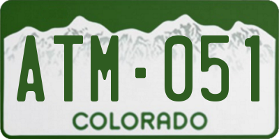 CO license plate ATM051