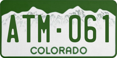 CO license plate ATM061