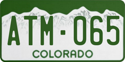 CO license plate ATM065
