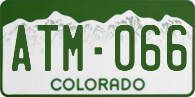 CO license plate ATM066