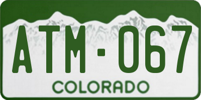CO license plate ATM067