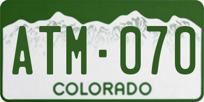 CO license plate ATM070