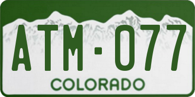 CO license plate ATM077