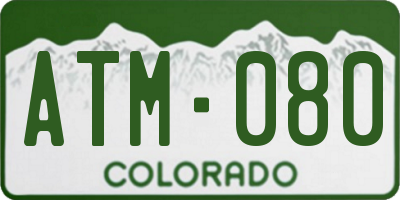 CO license plate ATM080