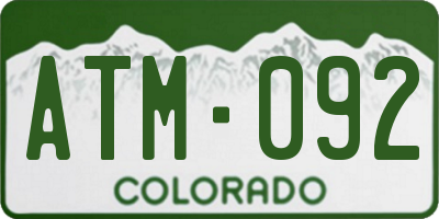 CO license plate ATM092