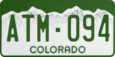 CO license plate ATM094