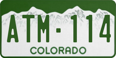 CO license plate ATM114