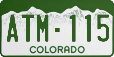 CO license plate ATM115