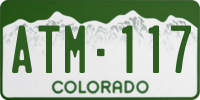 CO license plate ATM117
