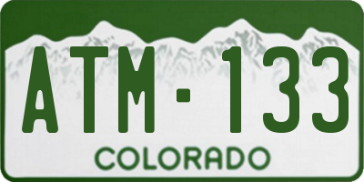 CO license plate ATM133