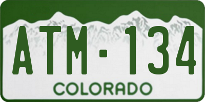 CO license plate ATM134