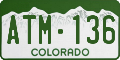 CO license plate ATM136