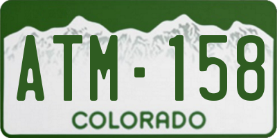 CO license plate ATM158