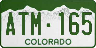 CO license plate ATM165