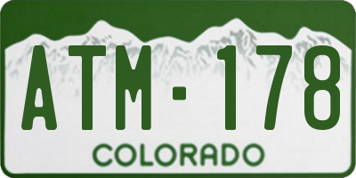 CO license plate ATM178