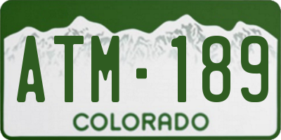 CO license plate ATM189