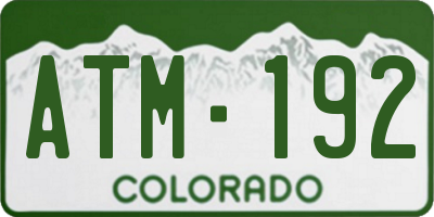CO license plate ATM192