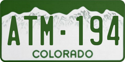 CO license plate ATM194