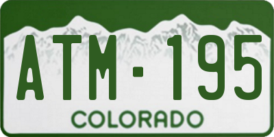 CO license plate ATM195