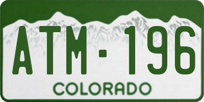 CO license plate ATM196